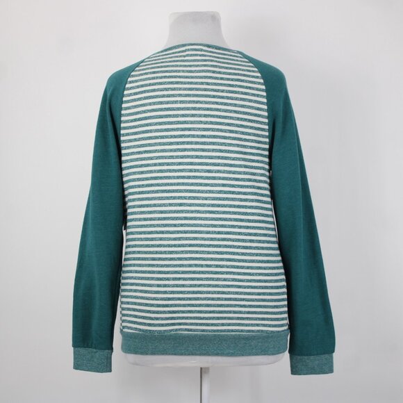 Volcom Lived In Sz XL NEW $45 Heathered Emerald Green Cream Cotton Blend Sweater - Picture 8 of 14